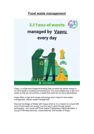 Food waste management
