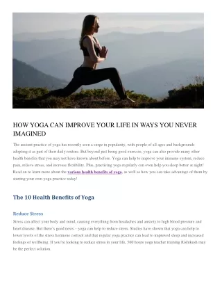 HOW YOGA CAN IMPROVE YOUR LIFE IN WAYS YOU NEVER IMAGINED