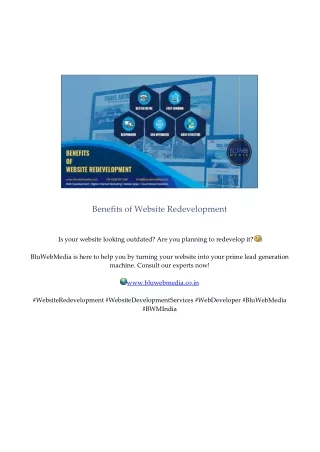 Benefits of Website Redevelopment