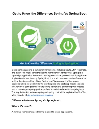 get to know the difference spring vs spring boot
