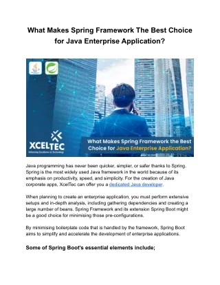 what makes spring framework the best choice