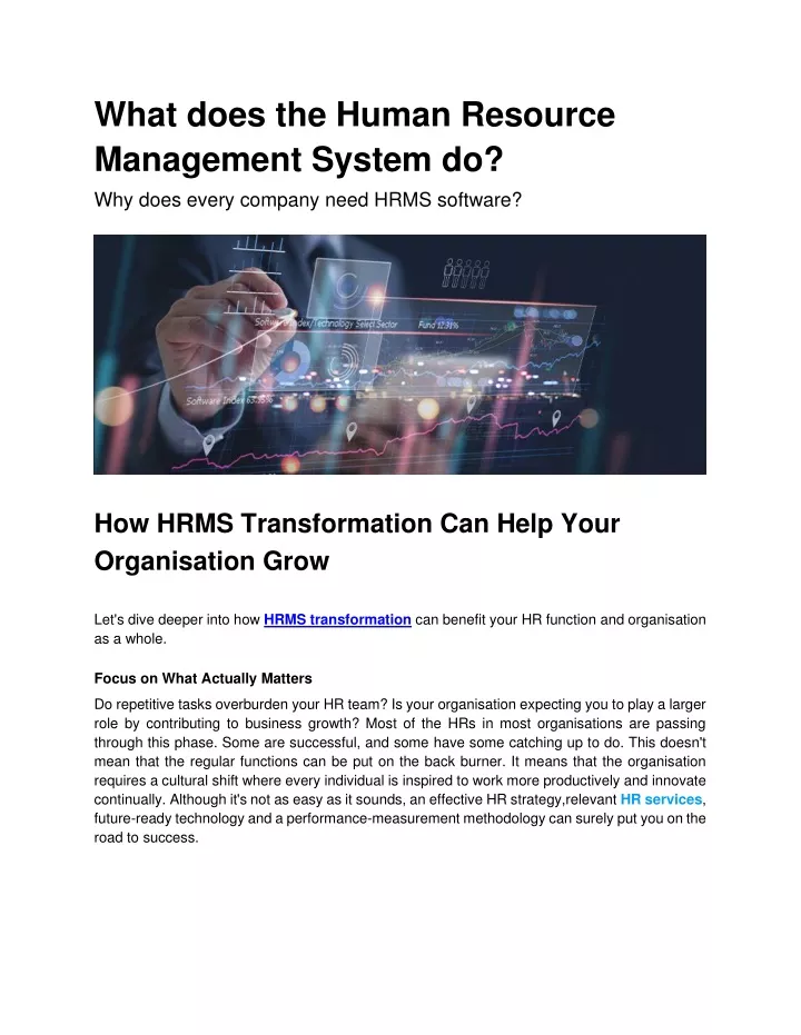 what does the human resource management system