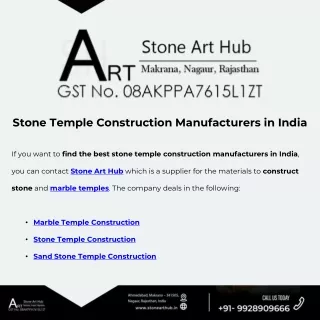 Stone Temple Construction Manufacturers in India