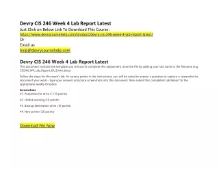 Devry CIS 246 Week 4 Lab Report Latest