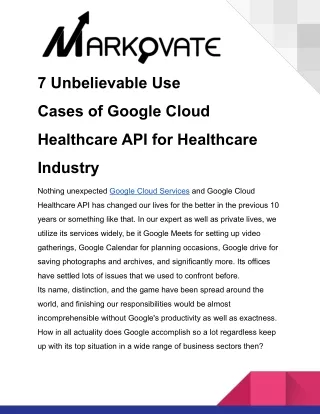 7 Unbelievable Use Cases of Google Cloud Healthcare API for Healthcare Industry