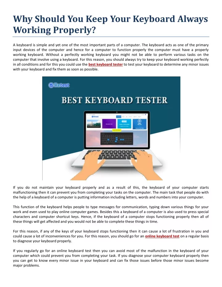 why should you keep your keyboard always working