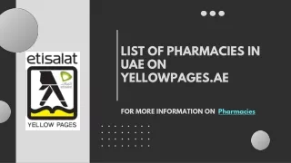 Get the list of leading Pharmacies in UAE.