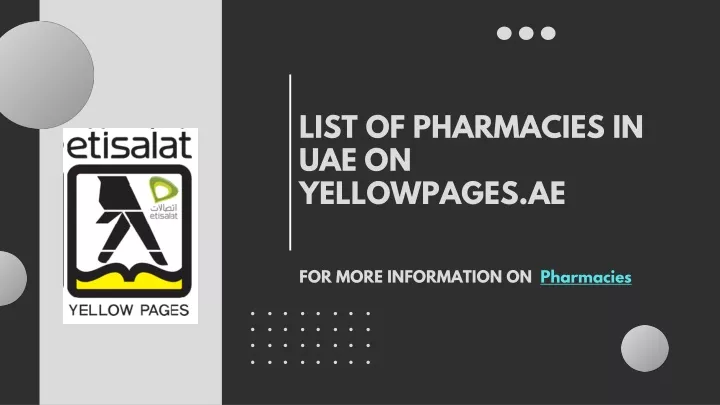 list of pharmacies in uae on yellowpages ae