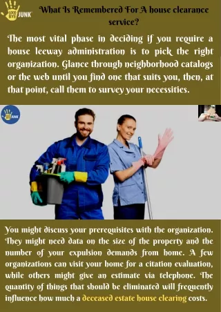 What Is Remembered For A house clearance service