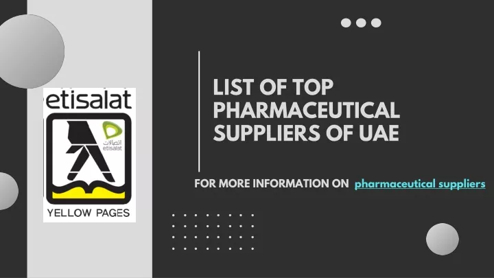 list of top pharmaceutical suppliers of uae