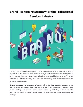 Brand Positioning Strategy for the Professional Services Industry