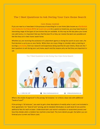 The 7 Best Questions to Ask During Your Care Home Search