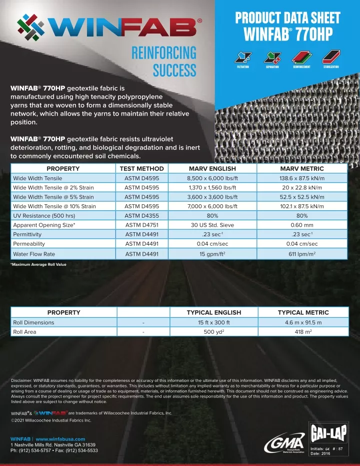 product data sheet winfab 770hp