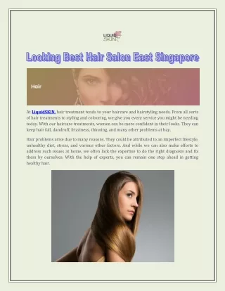 Looking Best Hair Salon East Singapore
