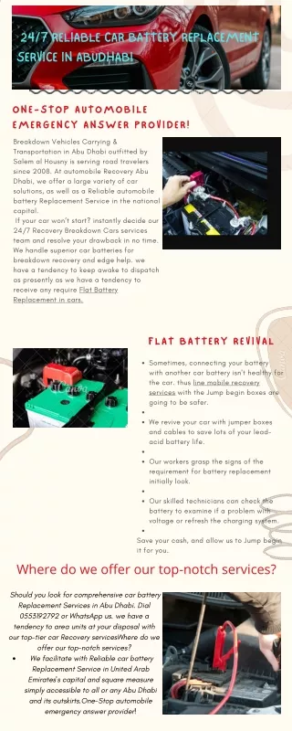 Battery Replacement Abu Dhabi-