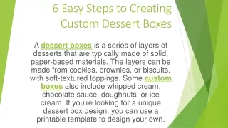 6 Easy Steps to Creating Custom Dessert Boxes