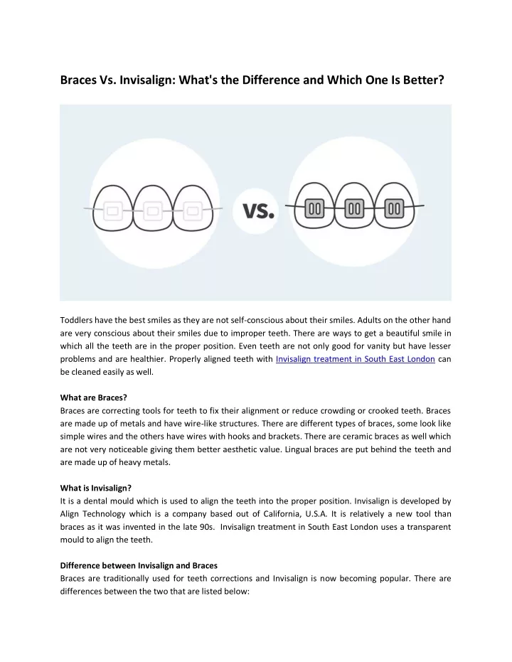 braces vs invisalign what s the difference