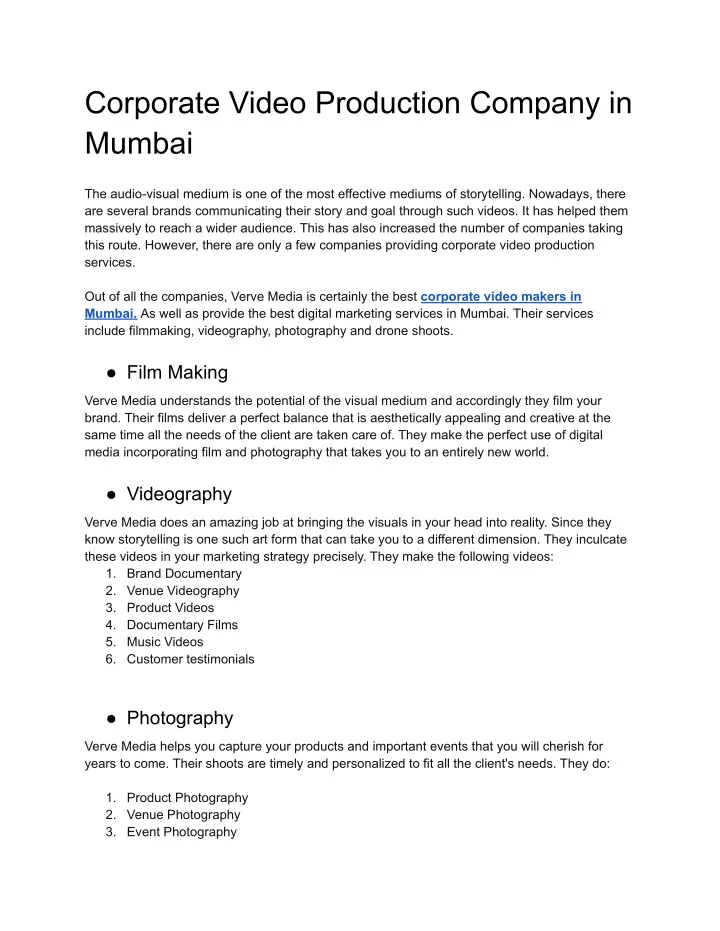 corporate video production company in mumbai