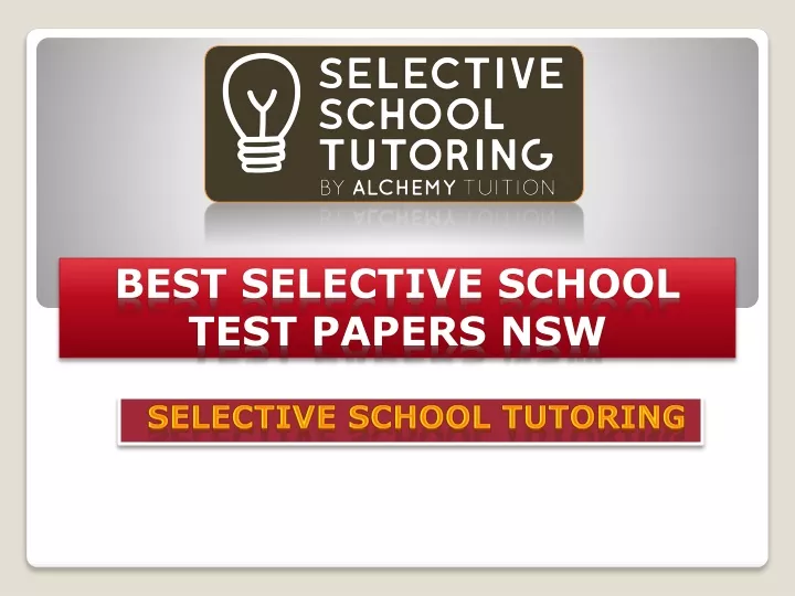 best selective school test papers nsw