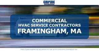 Are you in need of professional Commercial HVAC Service Contractors in Framingham, MA