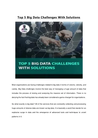 Top 5 Big Data Challenges With Solutions