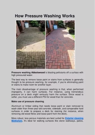 how pressure washing works