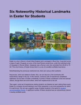 Six Noteworthy Historical Landmarks in Exeter for Students