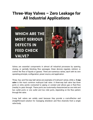 three way valves zero leakage for all industrial