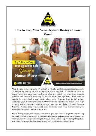 how to keep your valuables safe during a house