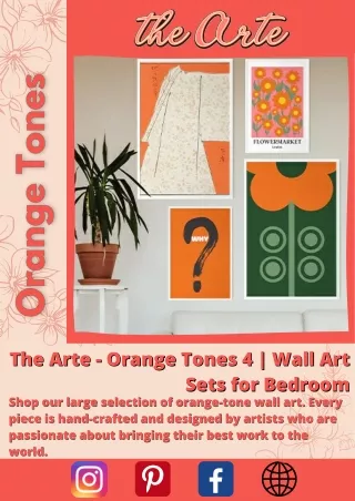 The Arte - Orange Tones 4 | Wall Art Sets for Bedroom
