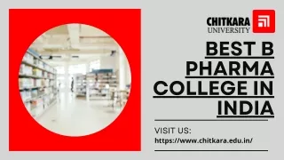 Best B Pharma College In India
