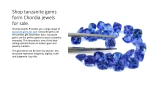 Shop tanzanite gems form Chordia jewels for sale