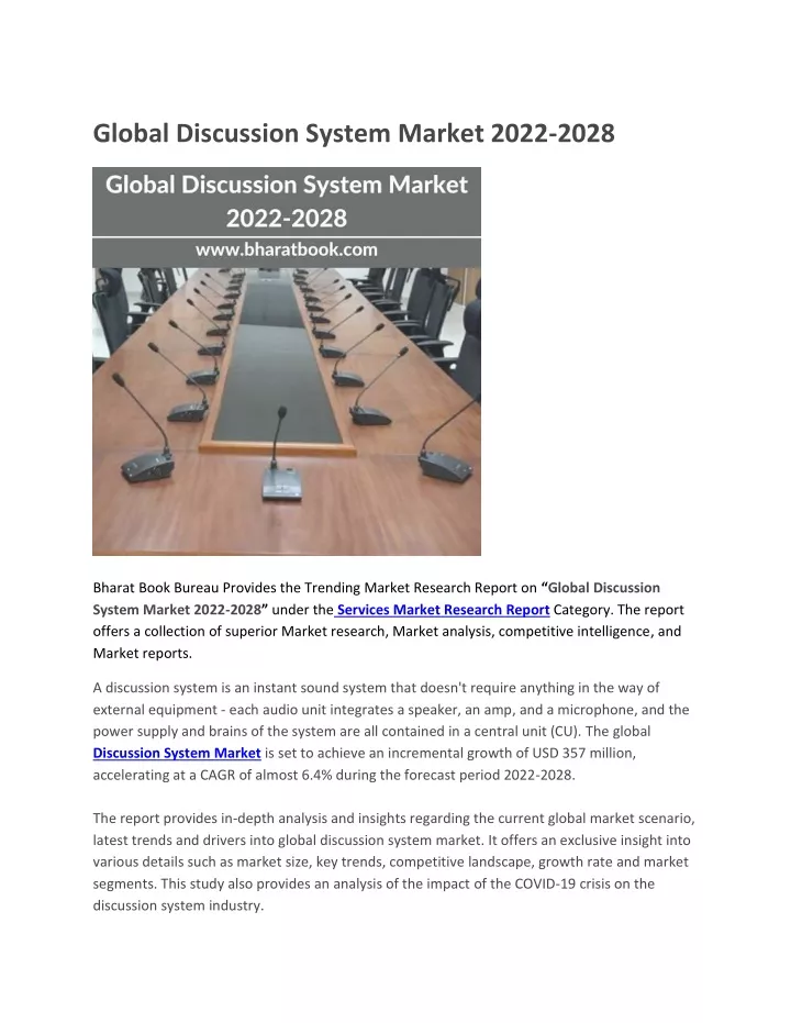 global discussion system market 2022 2028