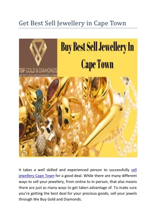 Get Best Sell Jewellery in Cape Town