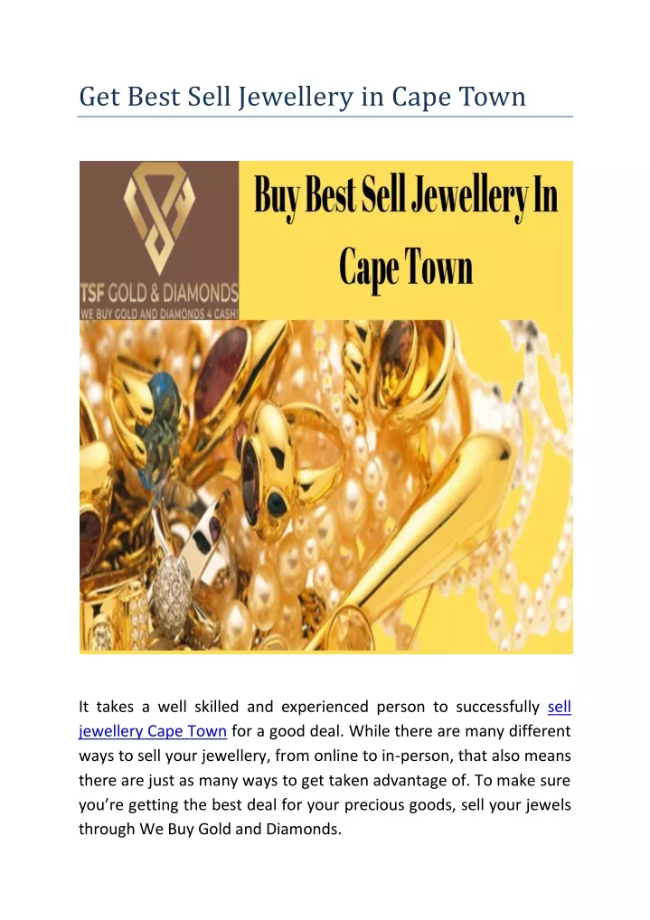 get best sell jewellery in cape town