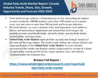 global fatty acids market report canada industry