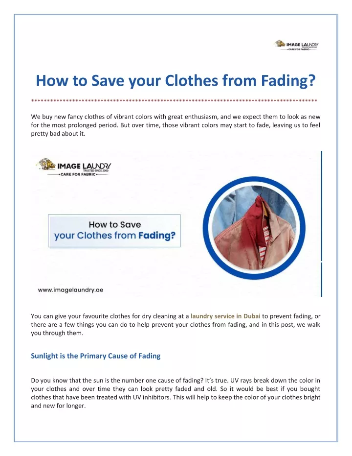 how to save your clothes from fading