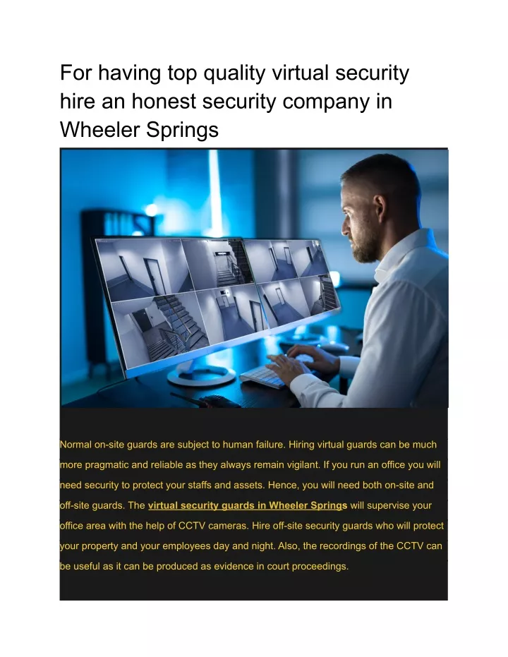 for having top quality virtual security hire