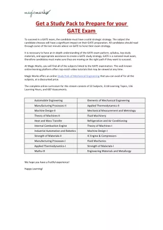 get a study pack to prepare for your gate exam