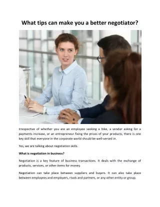 What tips can make you a better negotiator