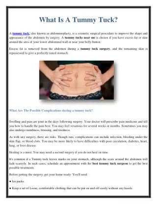 What Is A Tummy Tuck?