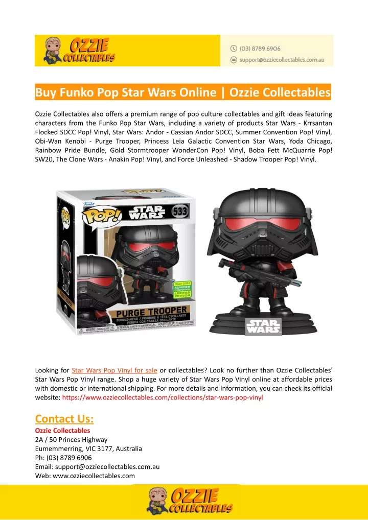 buy funko pop star wars online ozzie collectables