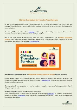 chinese translation services for your business