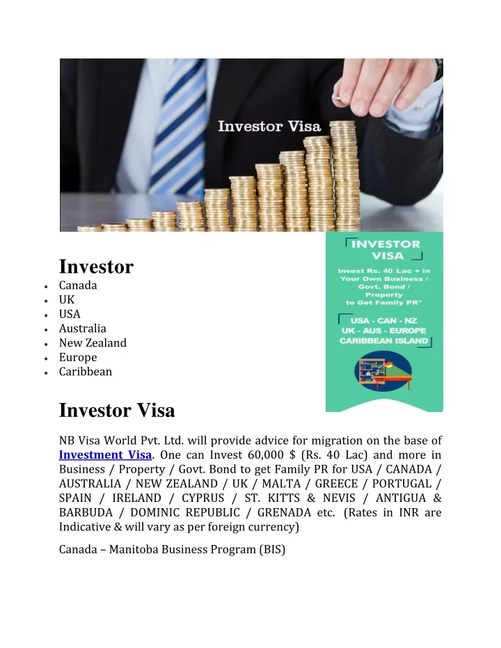 investor canada uk usa australia new zealand