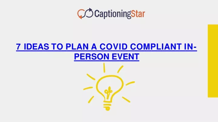 7 ideas to plan a covid compliant in person event