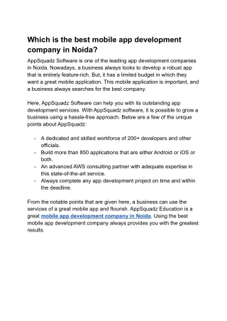 which is the best mobile app development company