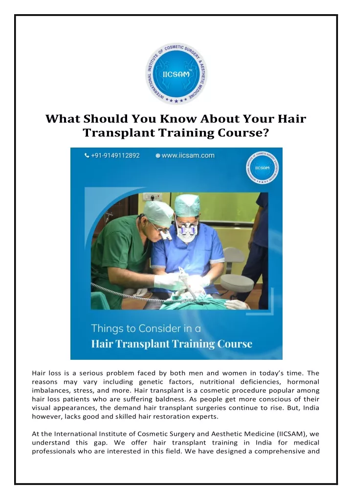 what should you know about your hair transplant