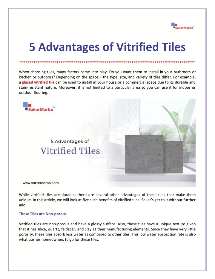 5 advantages of vitrified tiles