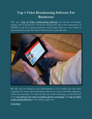 Top 5 Video Broadcasting Software For Businesses