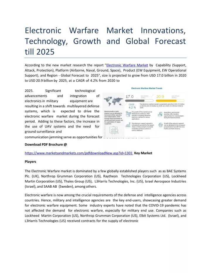 electronic warfare market innovations technology growth and global forecast till 2025
